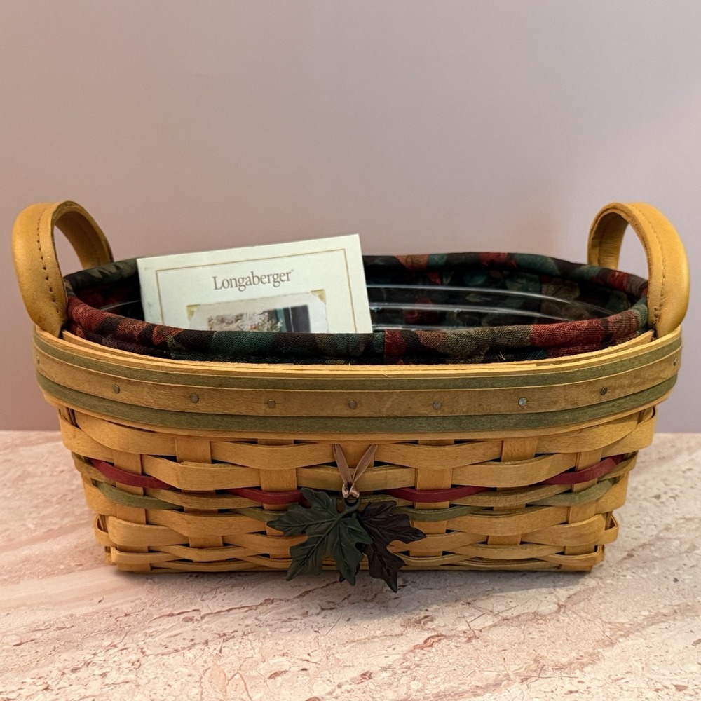 Longaberger 2001 Autumn Reflections Small Daily Blessings Basket Tie-On & Liner